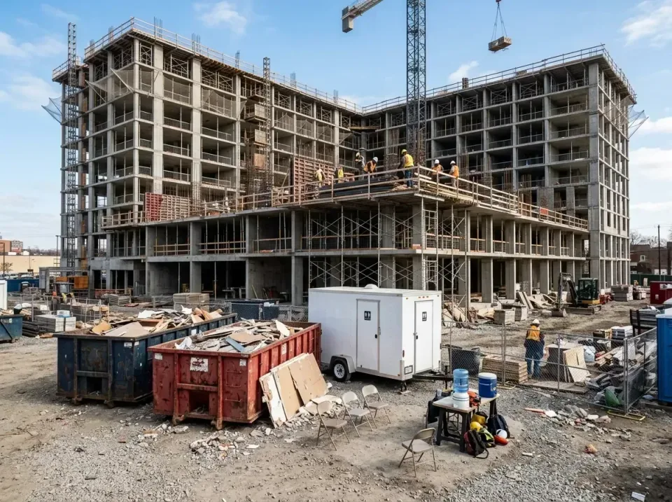 apartment-complex-construction-008 — About Dumpster Rental Pros and Illinois Service, Trusted Porta Potty & Dumpster Rentals…