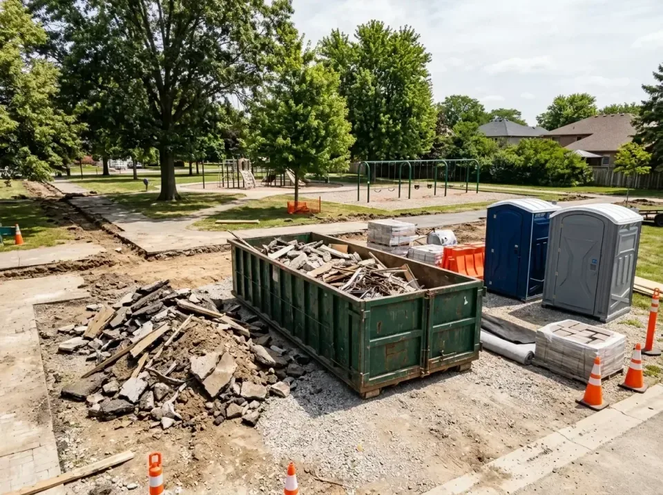 park-renovation-dumpster-site-007 — project overview, Trusted Porta Potty & Dumpster Rentals in United States